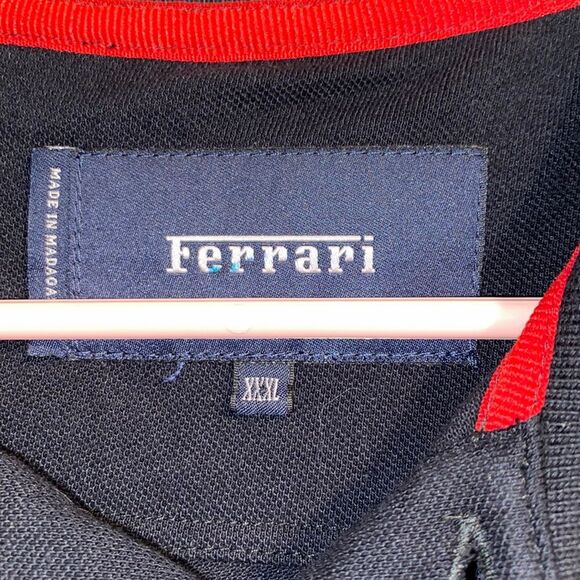 Ferrari Men’s XXXL 3XL Black Polo Shirt Embroidered Logo Evolution of the Symbol - Picture 4 of 8